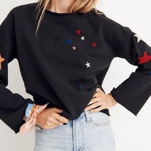 Madewell Starry Night Black Cropped Sweatshirt